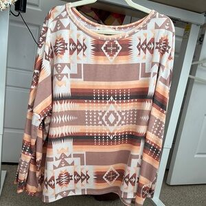 Savanna Jane Brown Long Sleeve Boxy Blouse